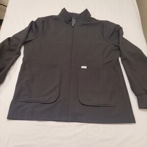 FIGS Sebina Scrub Jacket Woman Large Black Zip Versatile Healthcare Medical Tech